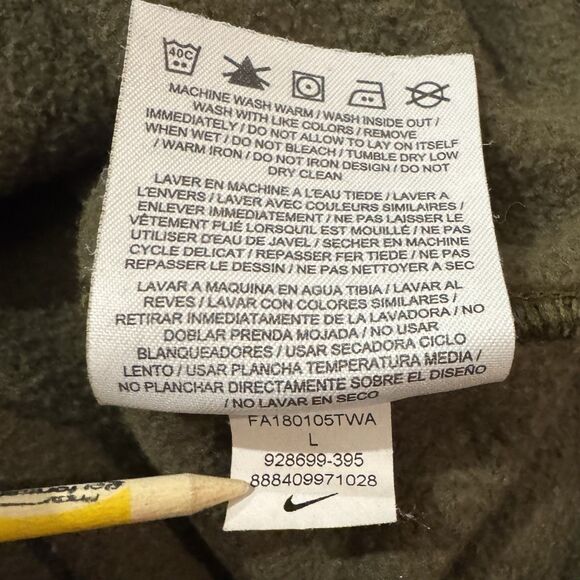 Nike Just Do It Pullover Crewneck Sweatshirt Men’s Large Olive Green Logo - Picture 8 of 9